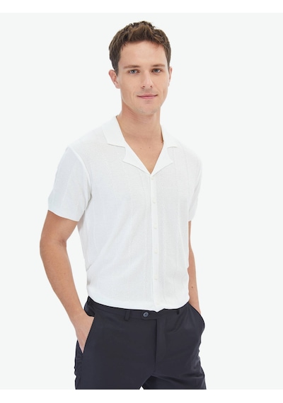 Ekru Regular Fit Casual Gömlek Ekru