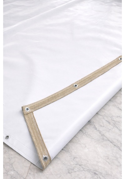 650 Gr/m² Profesyonel Kapsüllü Beyaz Polyester Branda Su Ve Uv Geçirmez - Balkon, Garaj, Bahçe Beyaz