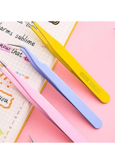 Hassas Uçlu Sticker Cımbızı Renkli Cımbız Seti Bullet Journal El İşi Hobi Cımbızı Çok Renkli