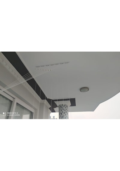 Yıldız White 4 Sıralı 150 Cm Boyunda Asansörlü Çamaşır Kurutucu Gümüş