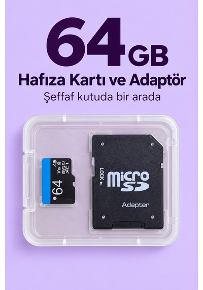 64 Gb Micro Sd Hafıza Kartı Adaptörlü Kutulu Set Aklby-bsva58