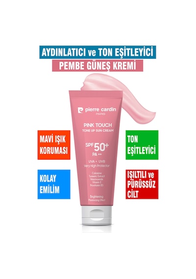 Pierre Cardin Ton Eşitleyici Aydınlatıcı Yüz Güneş Kremi Pink Touch Tone-up Spf50+/pa++ 50 Ml