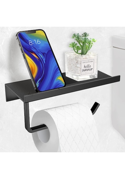 Microcase Duvara Monte Yapışkanlı Tuvalet Kağıdı Askılığı Ve Telefon Tutucu Al5707 Siyah