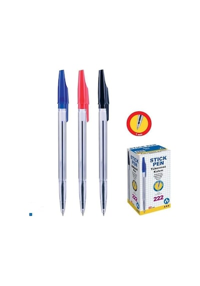 Ark Tükenmez Kalem 1.0 MM 50'li  Kutu Mavi Kod:222