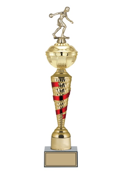 Odak Kupa - Figürlü Kupalar - Bowling Kadın Figürlü Kupalar Fg-077 B - 52 Cm Altın - Beyaz