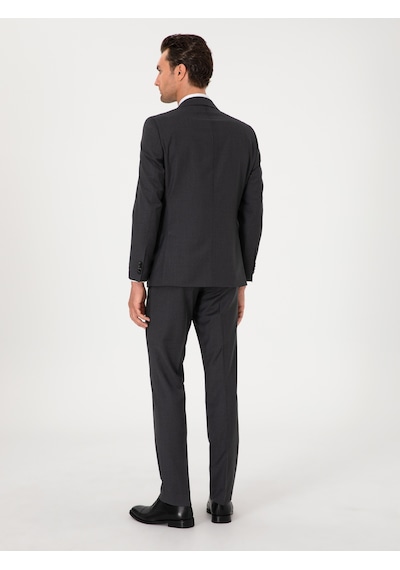 Cacharel Füme Slim Fit %100 Yün Klasik Takım Elbise Gri