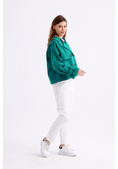 Pastelastore %100 Pamuk Gabardin Astarlı Oversize Geniş Kalıp Kadın Crop Kısa Trençkot 1122 Zümrüt Yeşili Pastelastore %100 Pamuk Gabardin Astarlı Oversize Geniş Kalıp Kadın Crop Kısa Trençkot 1122 Zümrüt Yeşili