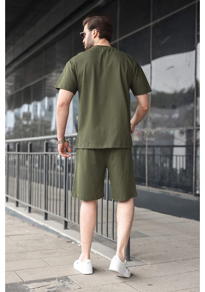 Haki Erkek Şort T-shirt Takım E7347
