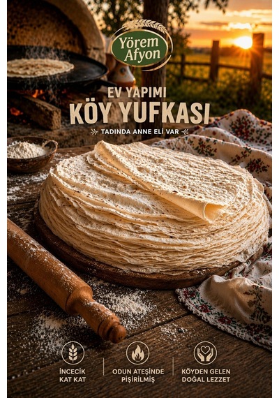 Meşhur Afyonkarahisar Odun Ateşinde Pişirilmiş Köy Şepiti Yufka, Lavaş 4 Adet.