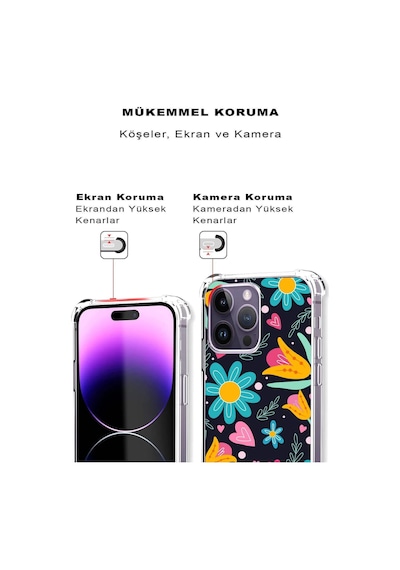 Samsung Galaxy M34 İle Uyumlu Retro Color 1 Baskılı Şeffaf Köşe Korumalı Antişok Kılıf
