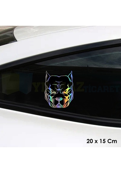Pitbull Köpek Hologram Oto Sticker Araba Kelebek Arka Cam Etiket