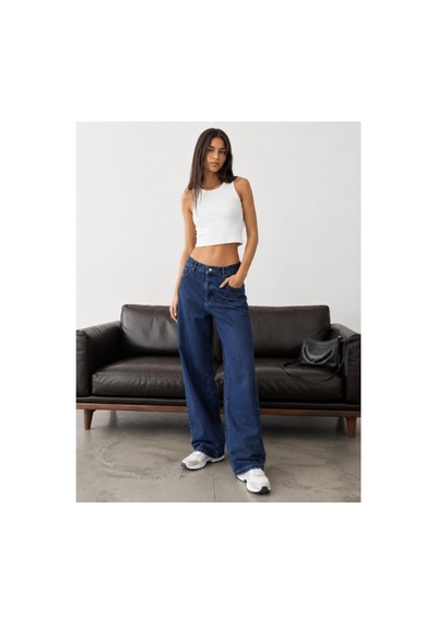 Bluemarlin Arka Cep Nakışlı/işlemeli Lacivert Kemer Derili Boru Paça Jeans Lacivert