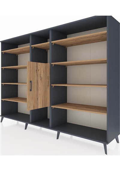 Hyperion Dolap 12 Raflı Tek Kapaklı 220x44x163 Antrasit-çam Atlas Çam - Antrasit Hyperion Dolap 12 Raflı Tek Kapaklı 220x44x163 Antrasit-çam Atlas Çam - Antrasit