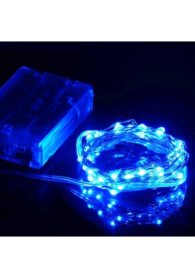 9 Metre Parlak Canlı Mavi Işık Micro Dökme Led Ultra Su Geçirmez Mavi Pilli Led Işık Sabit Yanar Mavi