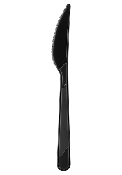 Siyah Plastik Bıçak - Parti Davet Piknik Yemek Bıçağı - 18 Cm. - 100'lü 5 Paket Siyah
