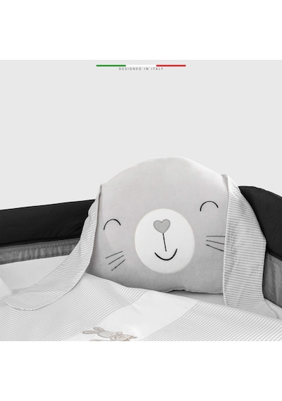 Elelelife Rabbit 6 Parça Oyun Parkı Park Yatak Bebek Uyku Seti Gri