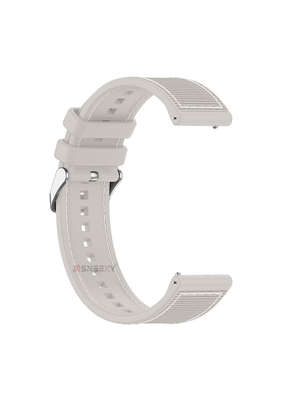 Sneezy Huawei Watch Gt6 Pro 46mm İle Uyumlu Metal Tokalı Dikiş Desenli Dokuma Silikon Kordon