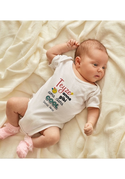Bk Gift Bk Kids İsimli Teyze Anne Gibi Tasarımlı Bebek Body Zıbın - Model 1 0-3 Ay Sarı
