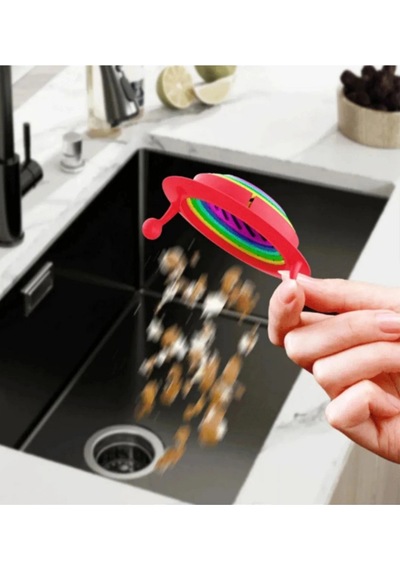 Renkli 6 Kademeli Lavabo Süzgeci Katlanabilir Mutfak Gider Tıpası Evye Banyo Filtre Plastik Diğer