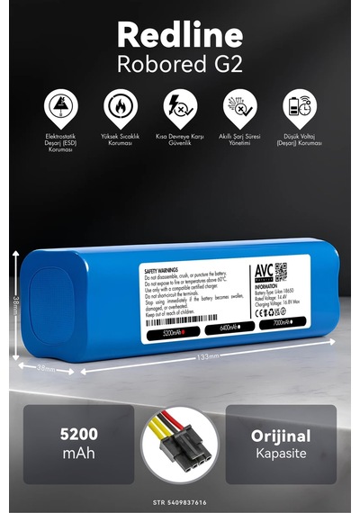 Redline Robored G2 5200mah Robot Süpürge Bataryası M.ö