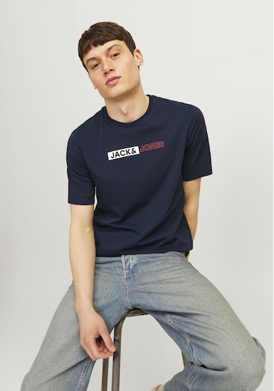 Jack & Jones JJECORP LOGO TEE PLAY Erkek  Lacivert Tişört