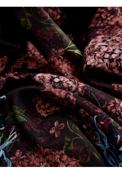 Koton Çiçek Desenli Saten Kare Fular Bandana Multıcolor 7wak50328aa Mavi
