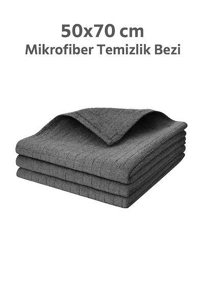 50x70 Gri Mikrofiber Temizlik Bezi 1adet Gri