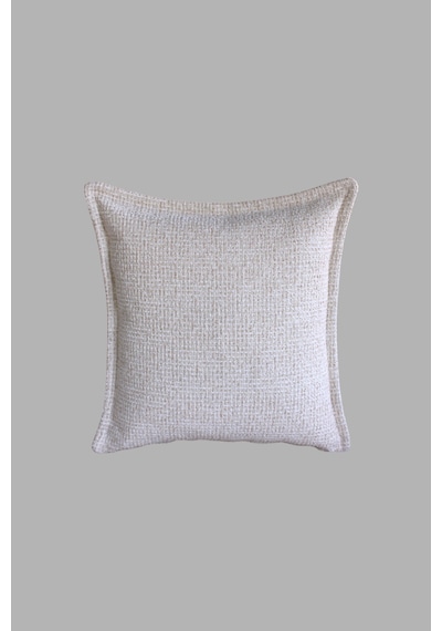 Kırlent Kılıfı - Çift Taraflı Şönil Kumaş 45x45 Cm Gizli Fermuarlı Dekoratif Ev Aksesuarı Krem