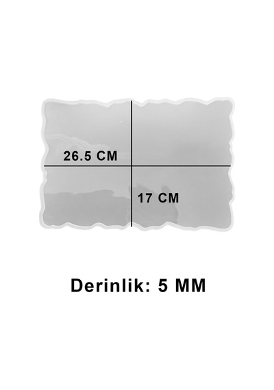 Tahtakale Toptancı Epoksi Dikdörtgen Dalgalı Söz Ve Nişan Tepsisi Kalıbı 26.5x17 Cm