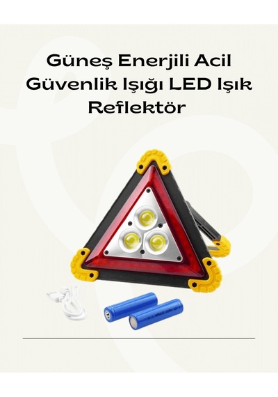 Bay Solar Şarjlı Üçgen Led Park Ve İkaz Lambası Najmaddin