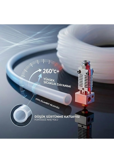 3d Yazıcı İçin Hassas Dyzer Ptfe Filament Kılavuz Hortumu 1.75mm Filament Uyumlu 2 Metre Çok Renkli