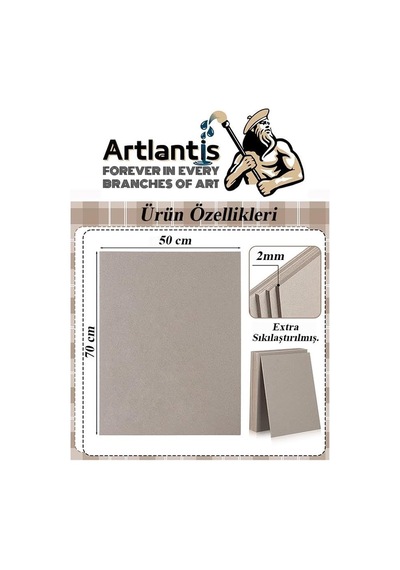 Mukavva Gri 2 Mm 50x70 Cm 5 Adet Sert Karton Ekstra Sıkıştırılmış 50 70 Mukavva Gri Renkli 2mm 5 Adet