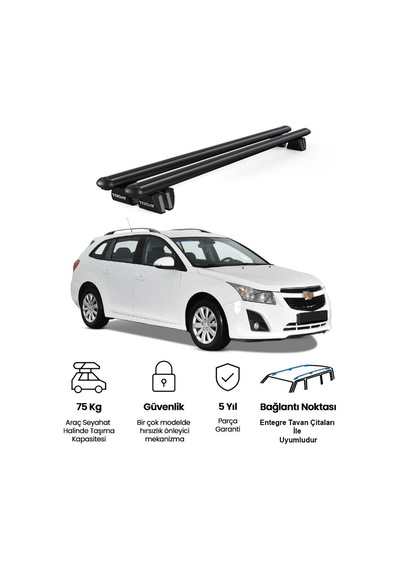 Pençe Chevrolet Cruze Sw 2012-2015 Uyumlu Siyah Ara Atkı Port Bagaj Tavan Barı
