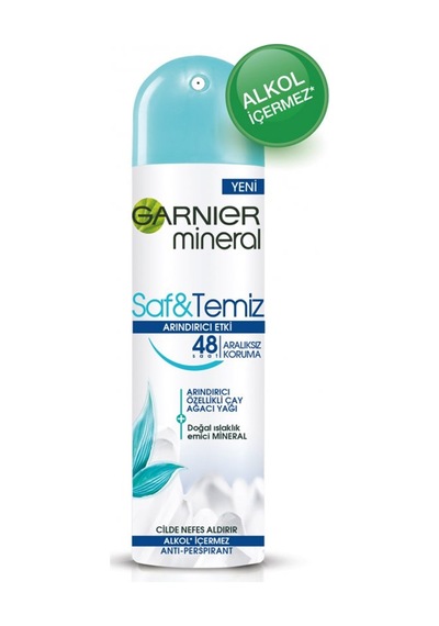 Garnier Mineral Saf & Temiz Etki Kadın Sprey Deodorant 150 ML