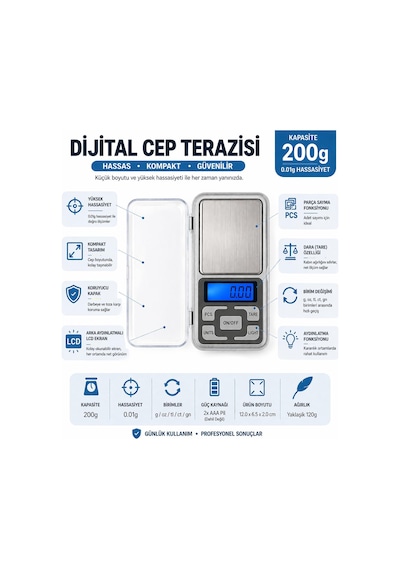 Dijital Hassas Cep Terazisi 0.01g Hassasiyet 200g Kapasiteli Mini Kuyumcu Terazisi Gram Altın Tartı Baharat Tartı Laboratuvar Terazisi Lcd Ekranlı Taşınabilir Hassas Tartı Pcs Tare Fonksiyonlu Prof Çok Renkli Dijital Hassas Cep Terazisi 0.01g Hassasiyet 200g Kapasiteli Mini Kuyumcu Terazisi Gram Altın Tartı Baharat Tartı Laboratuvar Terazisi Lcd Ekranlı Taşınabilir Hassas Tartı Pcs Tare Fonksiyonlu Prof Çok Renkli