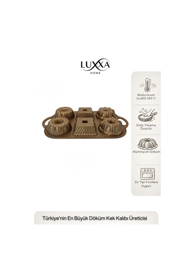 Hexa 6'lı Muffin Döküm Kek Kalıbı Gold Gold