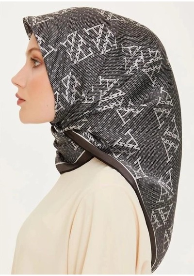 Armine İpek Eşarp 2025 Kış - 9228-54 Siyah Füme Twill Siyah Füme