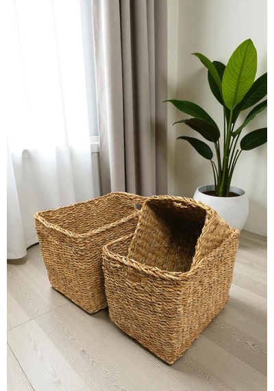 Digithome 3 Lü Naturel Dikdörtgen Organizer Sepet - Pnl-ph13 S/3 Kahverengi