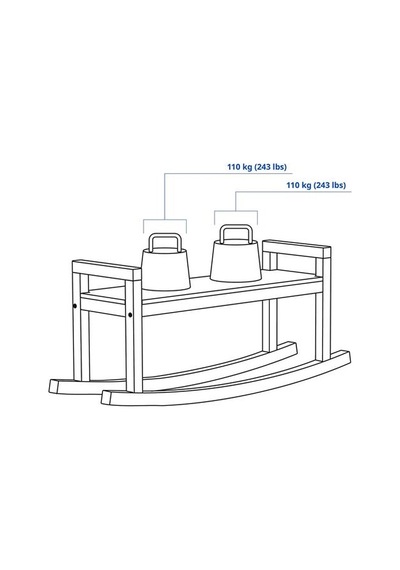 Ikea Ps 2026 Bank, Çam-şeffaf Lake, 127 Cm