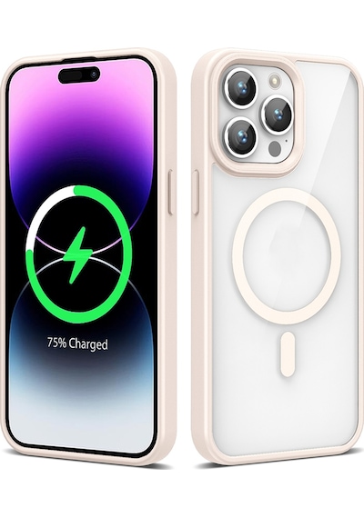 Zore Apple Uyumlu iPhone 14 Pro Max Kılıf Magsafe Wireless Şarj Özellikli Silikon Ege Kapak - Pembe