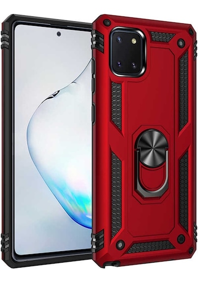 Samsung Galaxy Uyumlu A81 Note 10 Lite Kılıf Tank Zırh Yüzüklü Mıknatıslı Standlı Kapak Vega