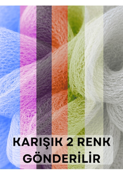 Beylini 2li Karışık Banyo Lifi Büyük Boy 35gr Vücut Duş Kesesi File Top Lif Peeling Etkili Hijyenik Temizlik