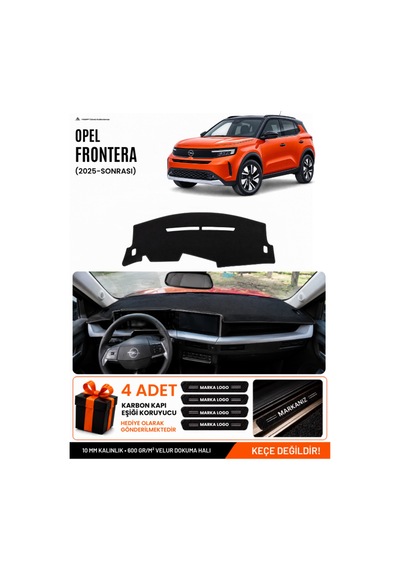 Opel Frontera 2025-sonrası Uyumlu Torpido Koruma, Torpido Örtüsü, Torpido Kılıfı - Siyah - Op025