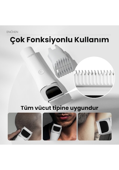 Enchen Boost 2 Beyaz Taşınabilir Şarjlı Saç Kesim Makinesi