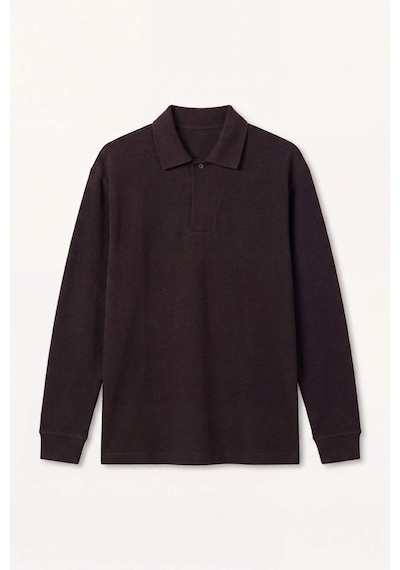 Defacto Regular Fıt Polo Yaka Pike Sweatshirt H3316ax26spbn337 Kahve-bn337