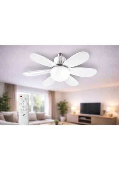 Volttrend 40w Led 6 Pervaneli Tavan Vantilatörü E27 Duylu 3 Renk Fonksiyonlu Vt-1154
