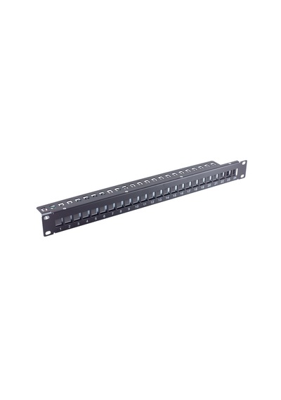 19" Keystone Panel, 24-way, 1u, Stp, Slim, Black