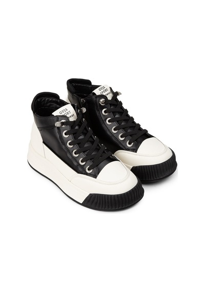 Deery Kadın Hakiki Deri Siyah High Top Sneaker Ayakkabı - 25334zsyhc01 Siyah