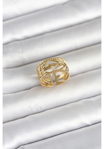 316l Çelik Gold Renk Başak Model Kadın Yüzük 5886 Çok Renkli 91540572