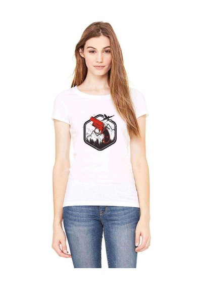 Pubg Flare Gun Baskılı Beyaz Kadın Tshirt